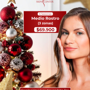 Depilación Láser - 6 Sesiones de Medio Rostro (3 zonas)