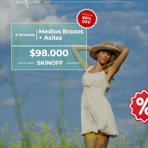 Depilación Láser - 6 Sesiones de Medios Brazos + Axilas
