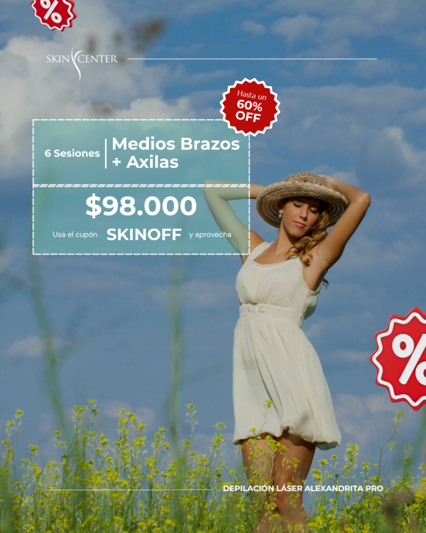 Depilación Láser - 6 Sesiones de Medios Brazos + Axilas