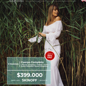 Depilación Láser - 6 Sesiones de Piernas Completas + Rebaje Completo + Axilas + Rostro Completo + Brazos Completos