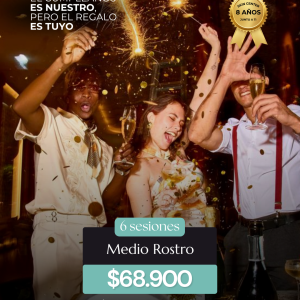 478 Depilación Láser - 6 Sesiones de Medio Rostro (3 zonas)