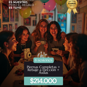 486 Depilación Láser - 6 Sesiones Piernas Completas + Rebaje a Elección + Axilas