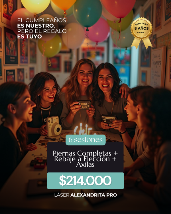 Depilación Láser - 6 Sesiones Piernas Completas + Rebaje a Elección + Axilas
