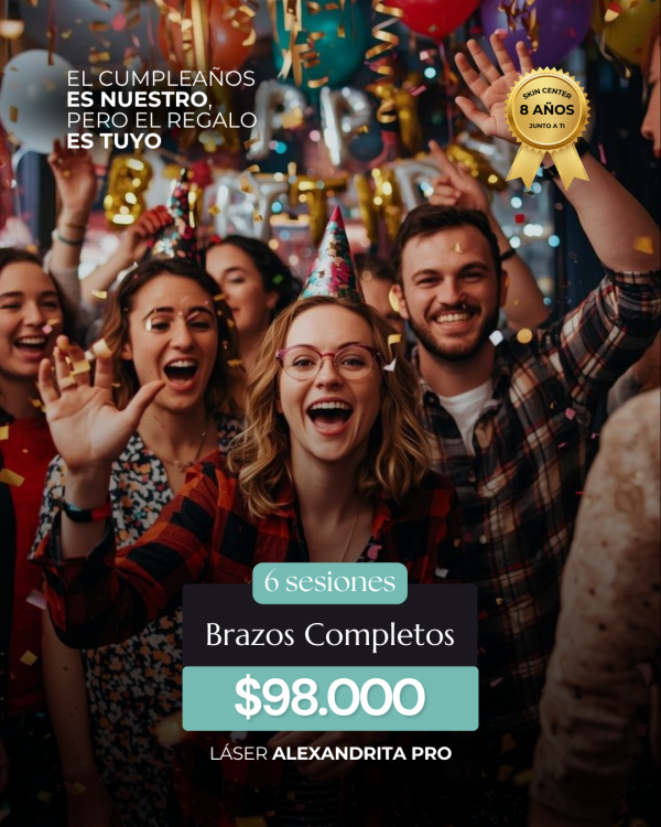 Depilación Láser - 6 Sesiones de Brazos Completos