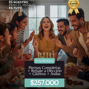 490 Depilación Láser - 6 Sesiones de Piernas Completas + Rebaje a Elección + Axilas + Glúteos