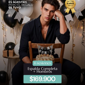 492 Depilación Láser - 6 Sesiones de Espalda Completa + Hombros