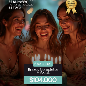 494 Depilación Láser - 6 Sesiones de Brazos Completos + Axilas