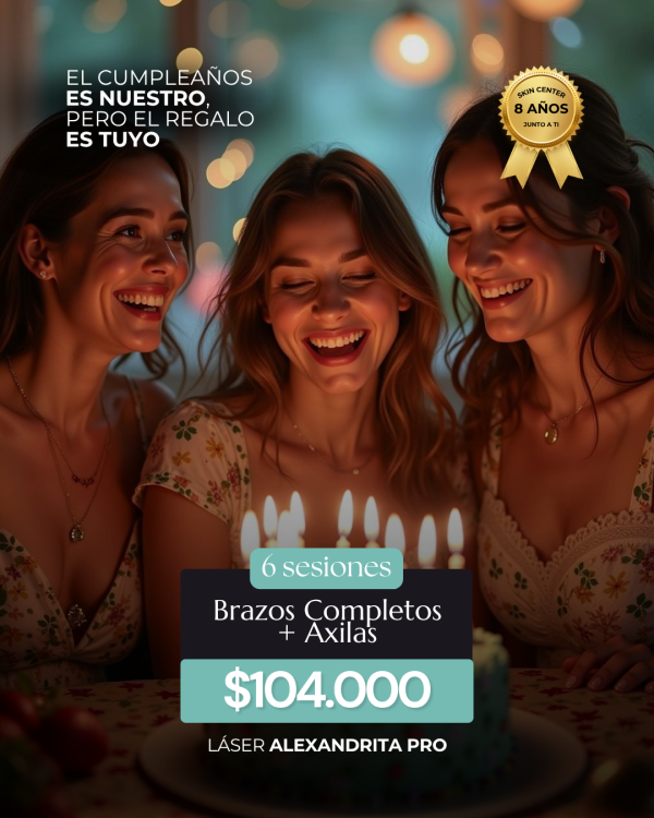 Depilación Láser - 6 Sesiones de Brazos Completos + Axilas
