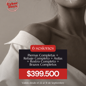 Depilación Láser - 6 Sesiones de Piernas Completas + Rebaje Completo + Axilas + Rostro Completo + Brazos Completos