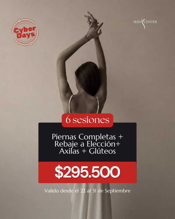 Depilación Láser - 6 Sesiones de Piernas Completas + Rebaje a Elección + Axilas + Glúteos