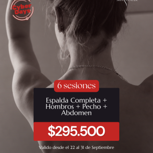 Depilalción Láser - 6 Sesiones de Espalda Completa + Hombros + Pecho + Abdomen