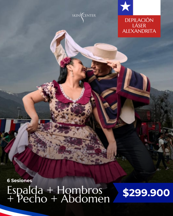 Depilalción Láser - 6 Sesiones de Espalda Completa + Hombros + Pecho + Abdomen