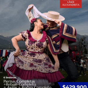 494 Depilación Láser - 6 Sesiones de Piernas Completas + Rebaje Completo + Axilas + Rostro Completo + Brazos Completos