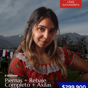 496 Depilación Láser - 6 Sesiones de Piernas Completas + Rebaje a Elección + Axilas + Glúteos